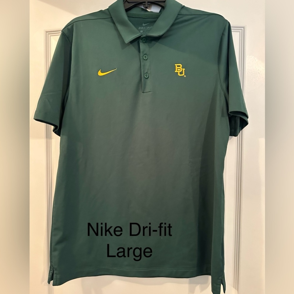 Baylor Bears polo. BU. Nike dri fit. Size large. Like new.
